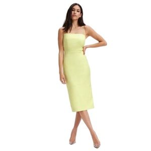 Good American Key Lime Faux Leather dress
